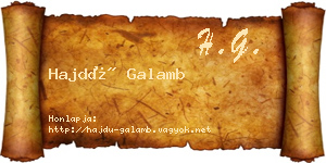 Hajdú Galamb névjegykártya